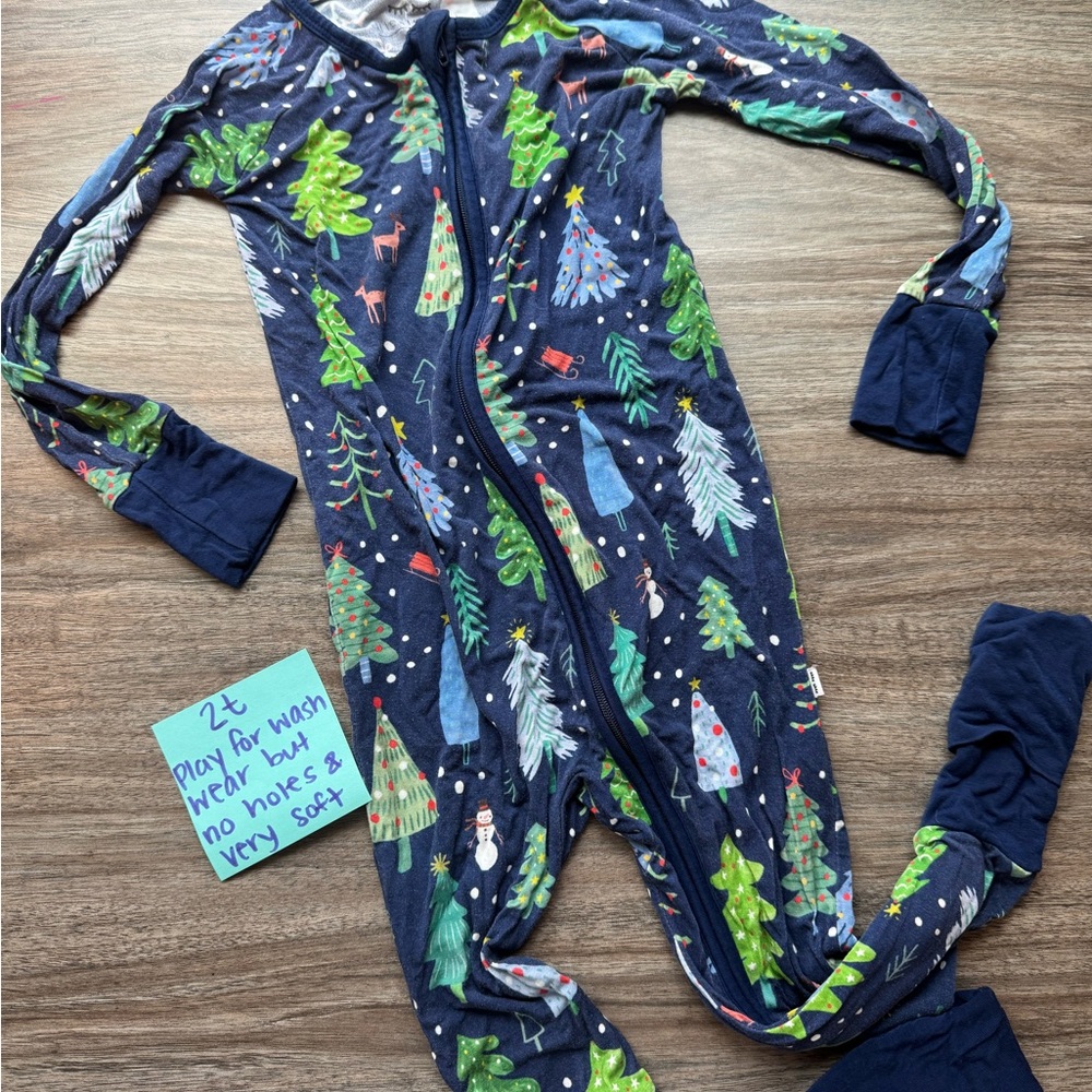Little Sleepies Navy Blue Holiday One Piece